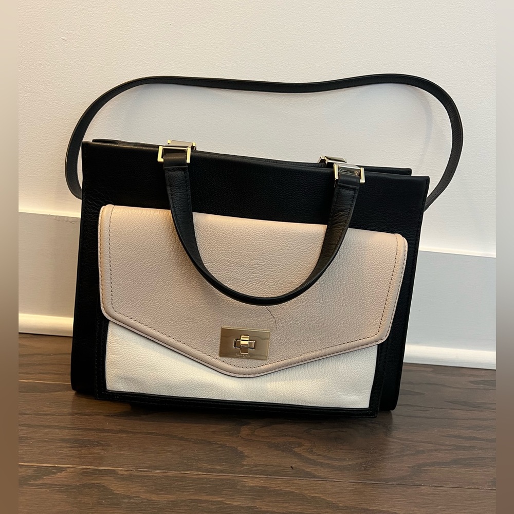 Kate spade black, pink and white bag with front flap